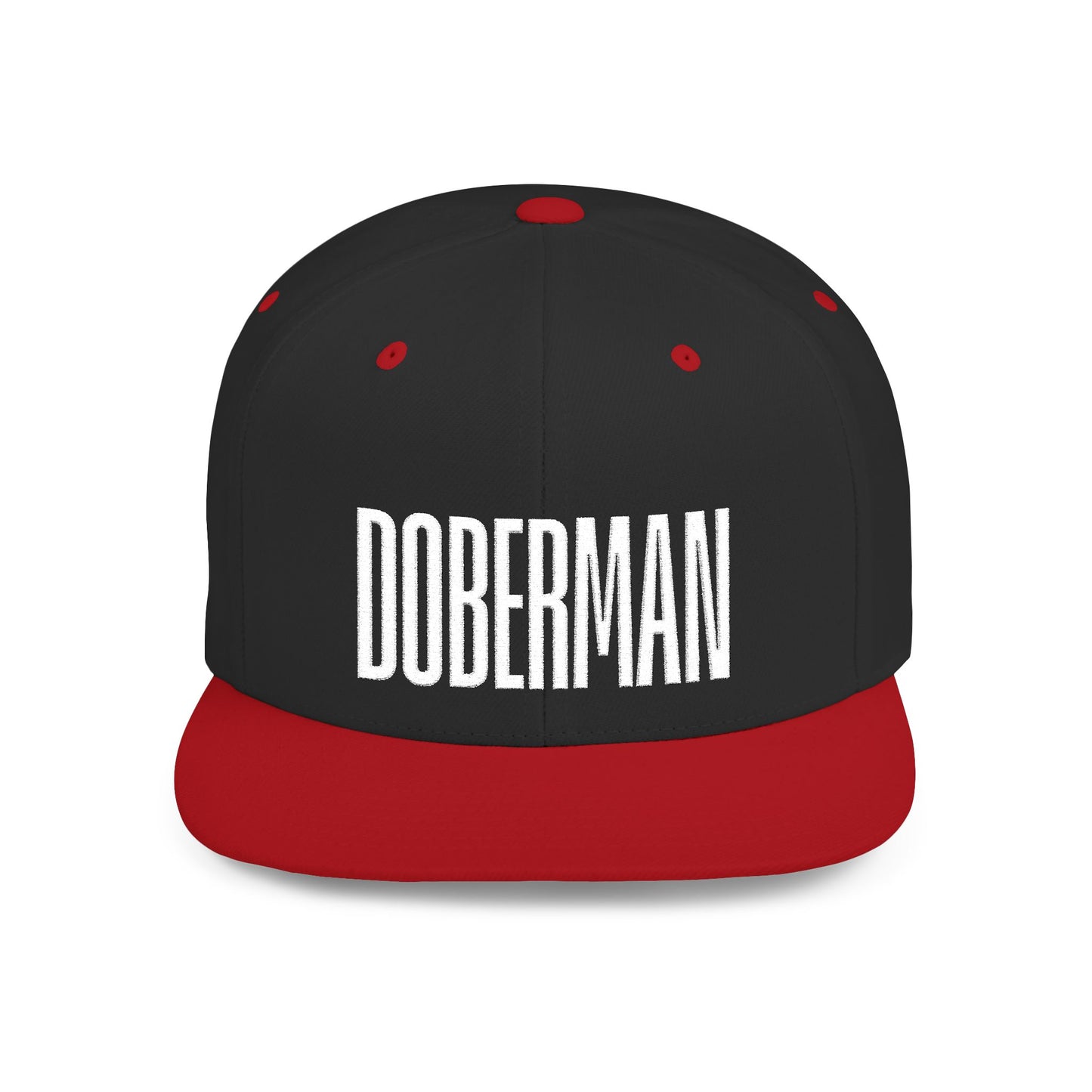 Doberman 2 Embroidered Flat Bill Snapback