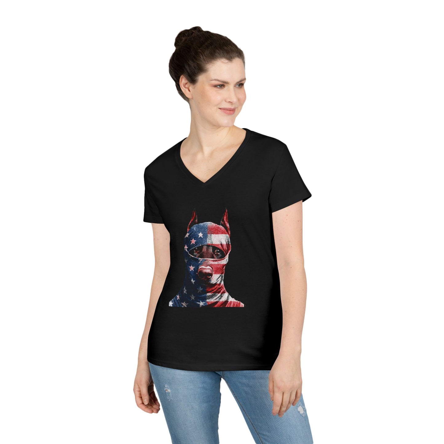 Doberman 2 V-Neck Tee Shirt for Women