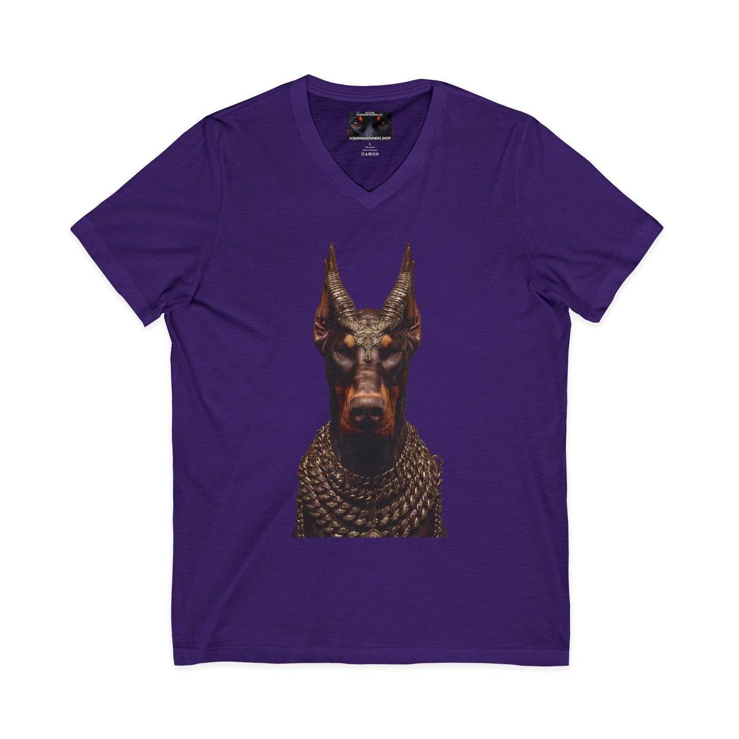 Doberman Goat 4 Private Label Unisex Jersey Short Sleeve V-Neck Tee