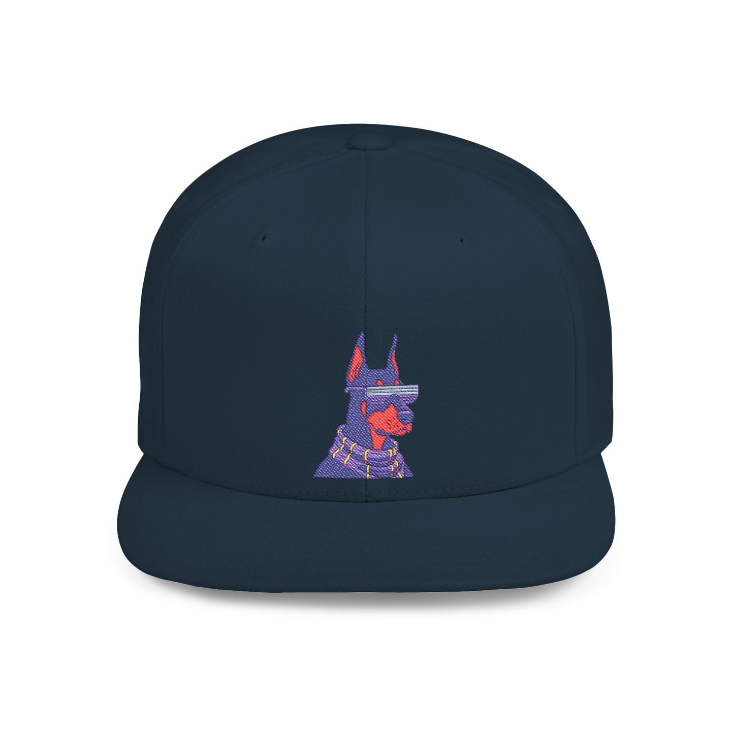 Doberman 2 Embroidered Flat Bill Snapback