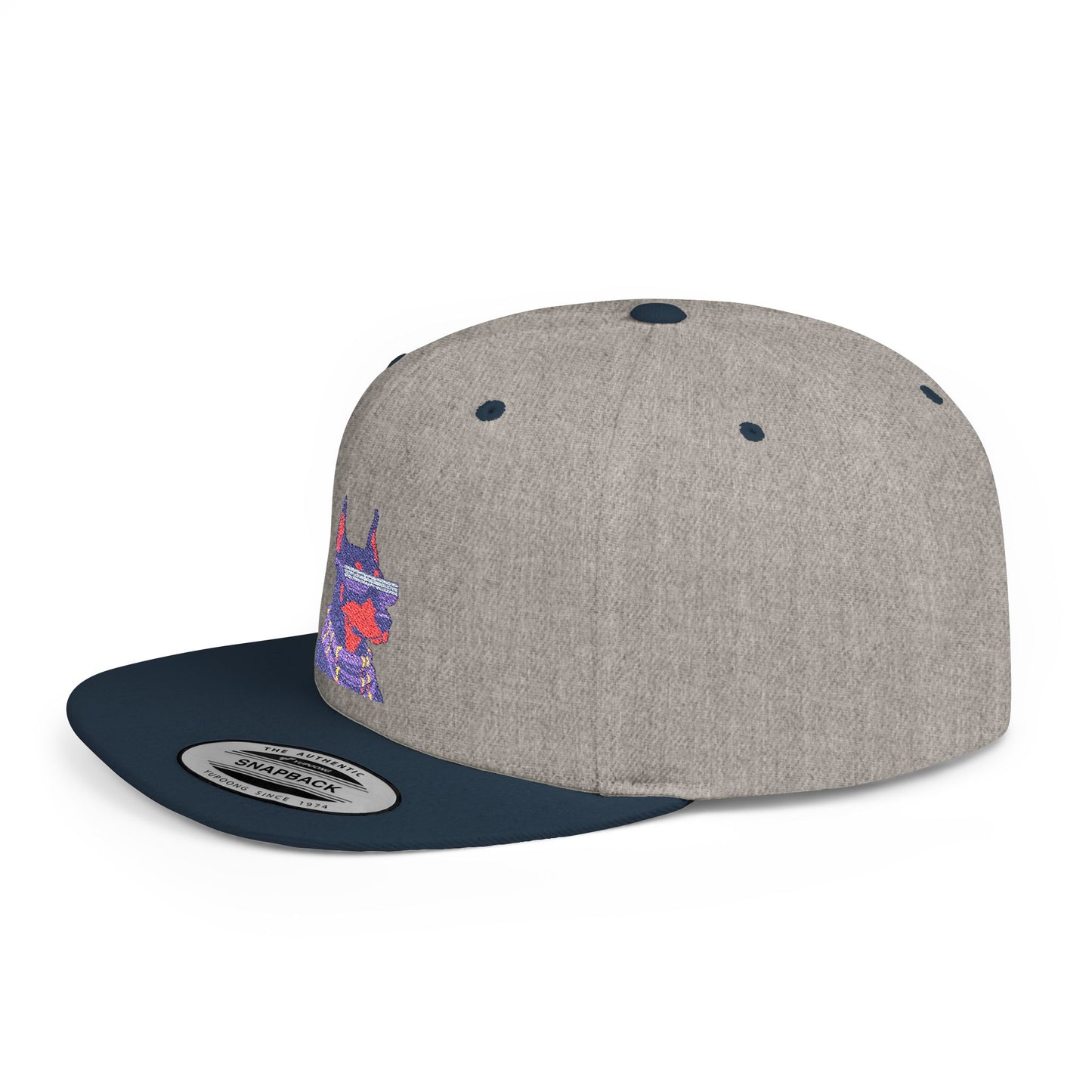 Doberman 2 Embroidered Flat Bill Snapback