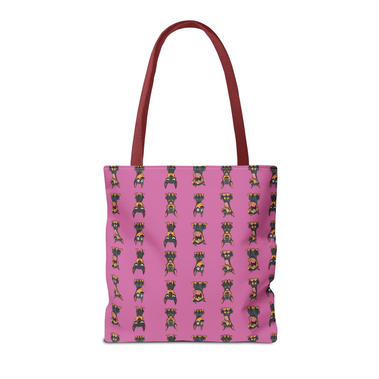 Doberman Cartoon Pattern Pink Tote Bag