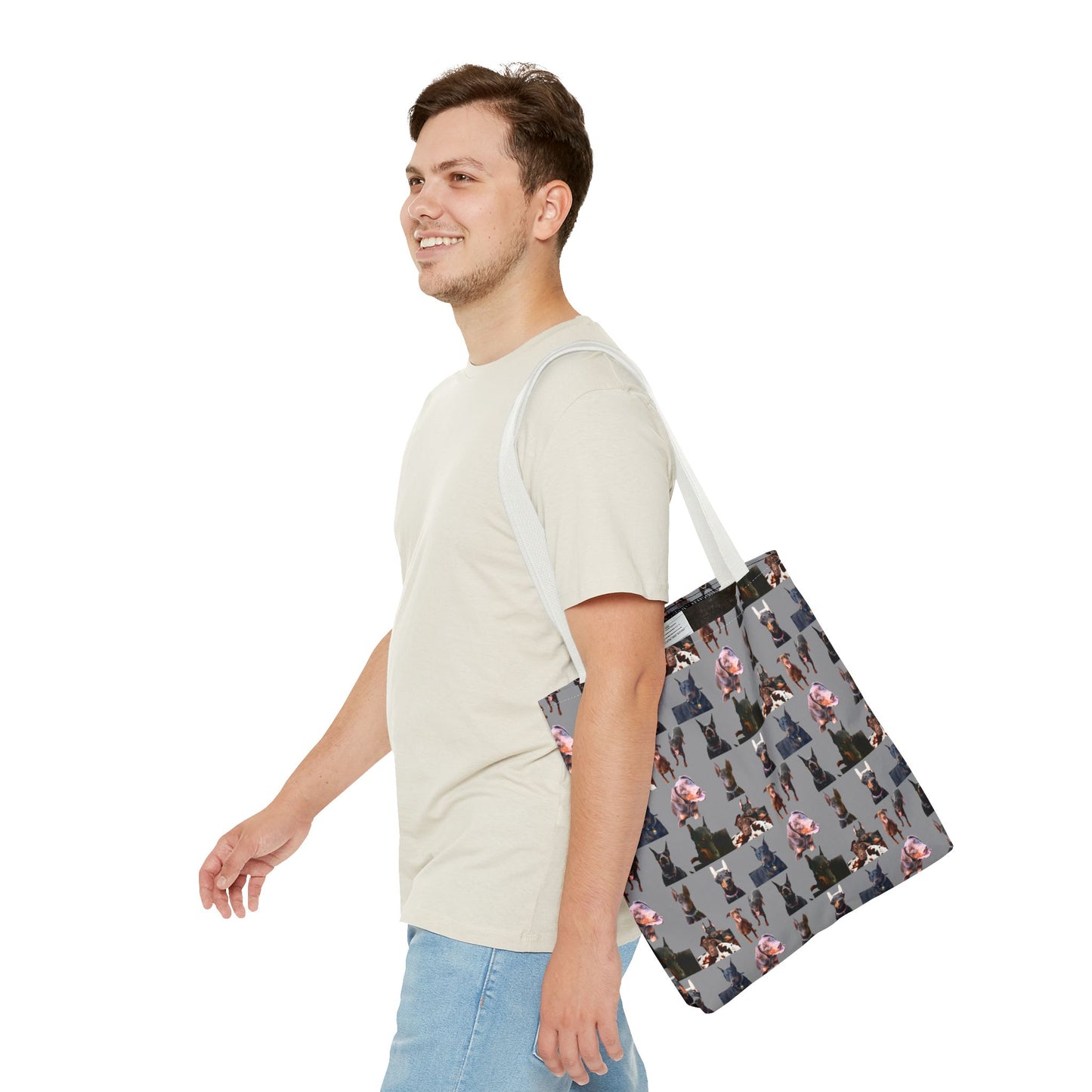 Edition 10 Doberman Model Pattern Gray Tote Bag