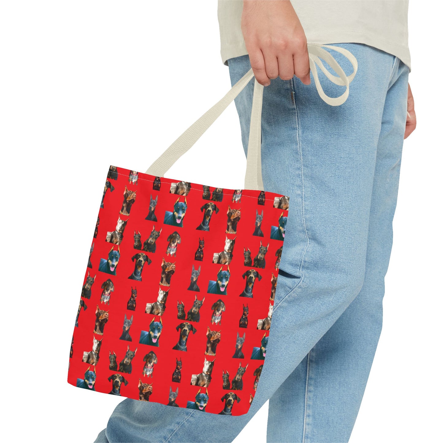 Edition 4 Doberman Model Pattern Red Tote Bag