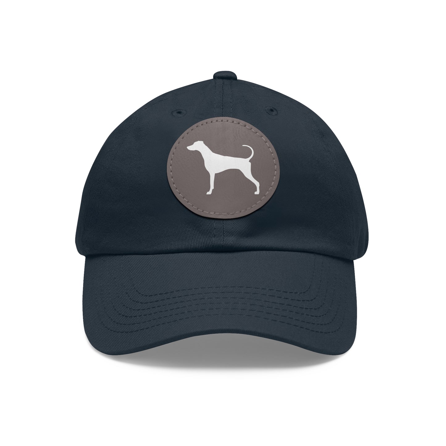 N 7 Dad Hat with Leather Patch (Round)