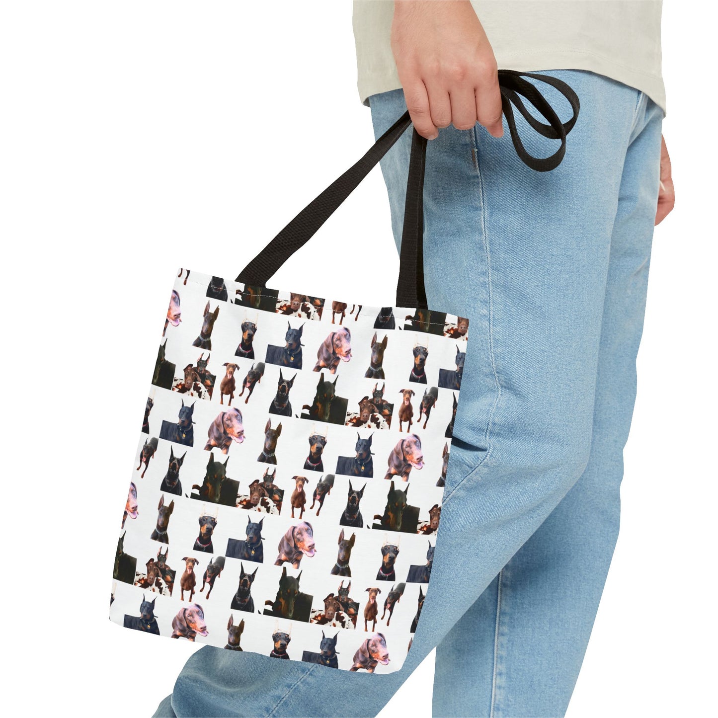Edition 10 Doberman Model Pattern White Tote Bag
