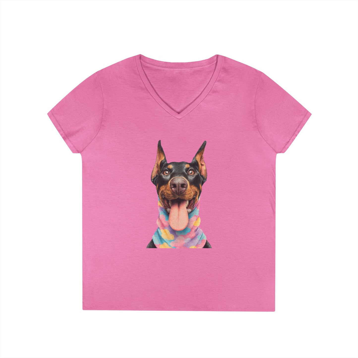 Doberman 1 V-Neck Tee Shirt for Women