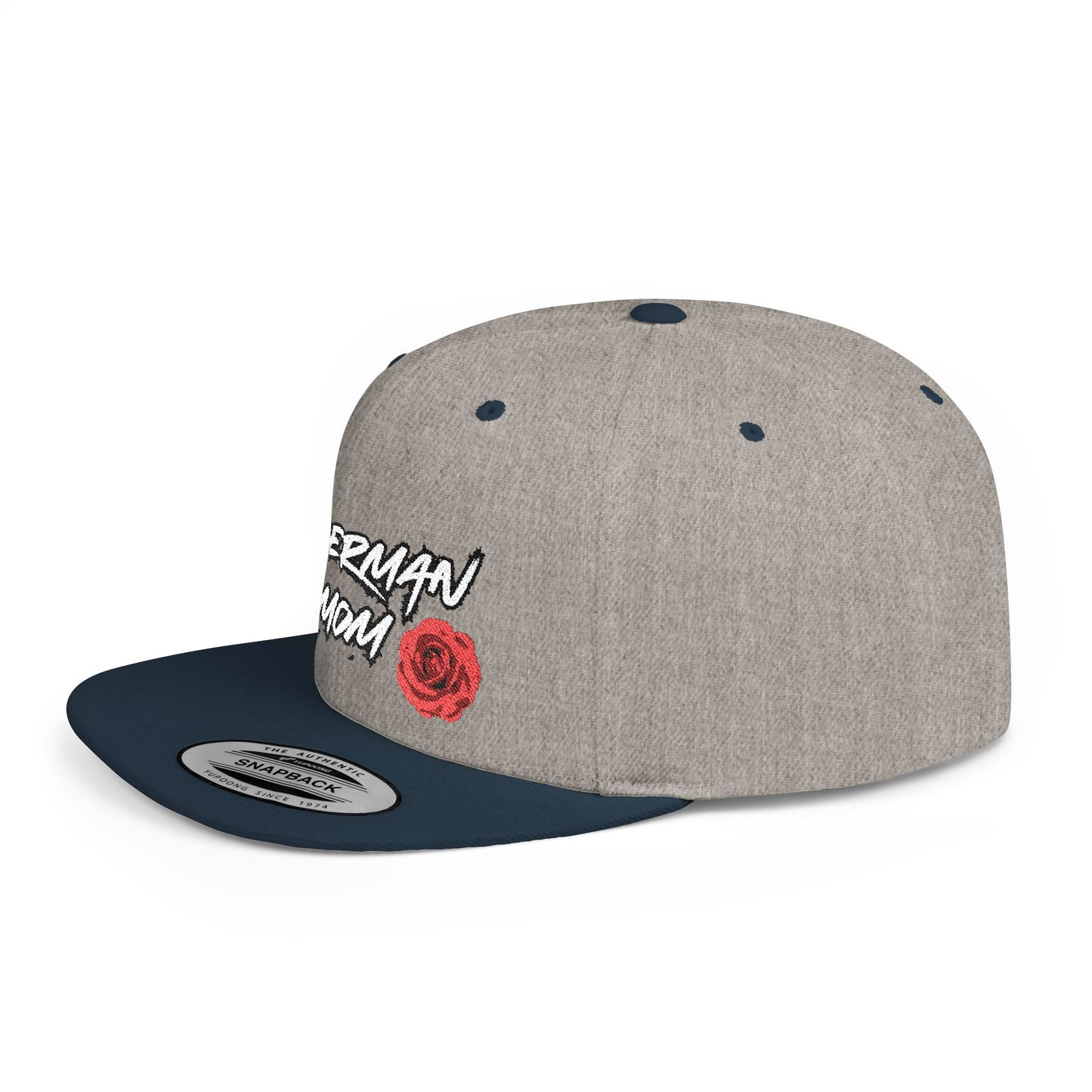 Mom 1 Embroidered Flat Bill Snapback