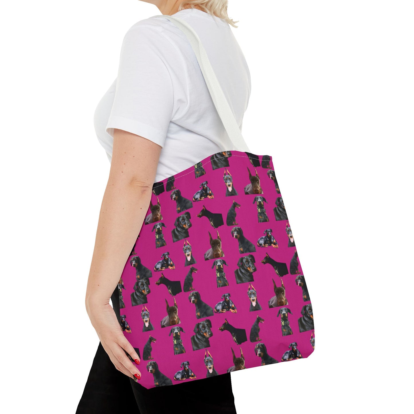 Edition 6 Doberman Model Pattern Pink Tote Bag
