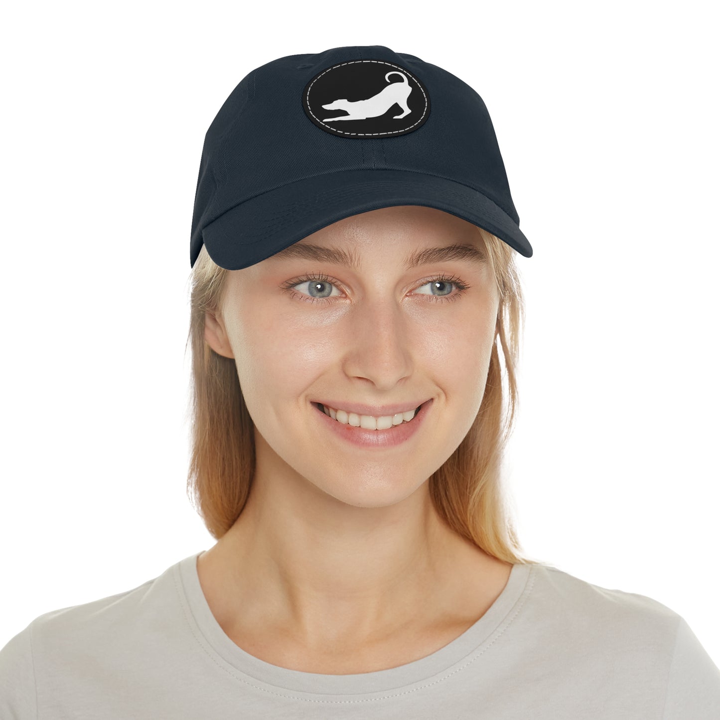 N 2 Dad Hat with Leather Patch (Round)