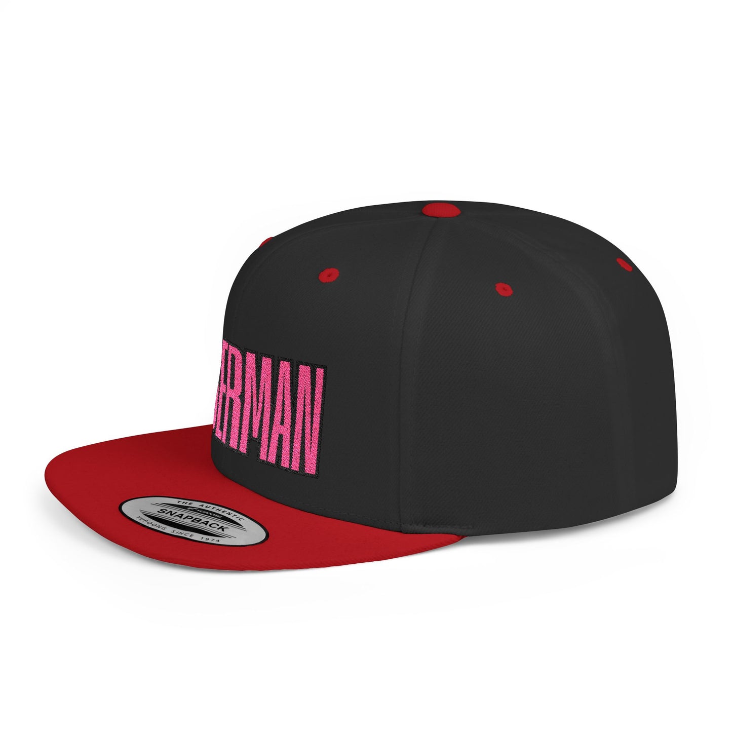 Doberman 6 Embroidered Flat Bill Snapback