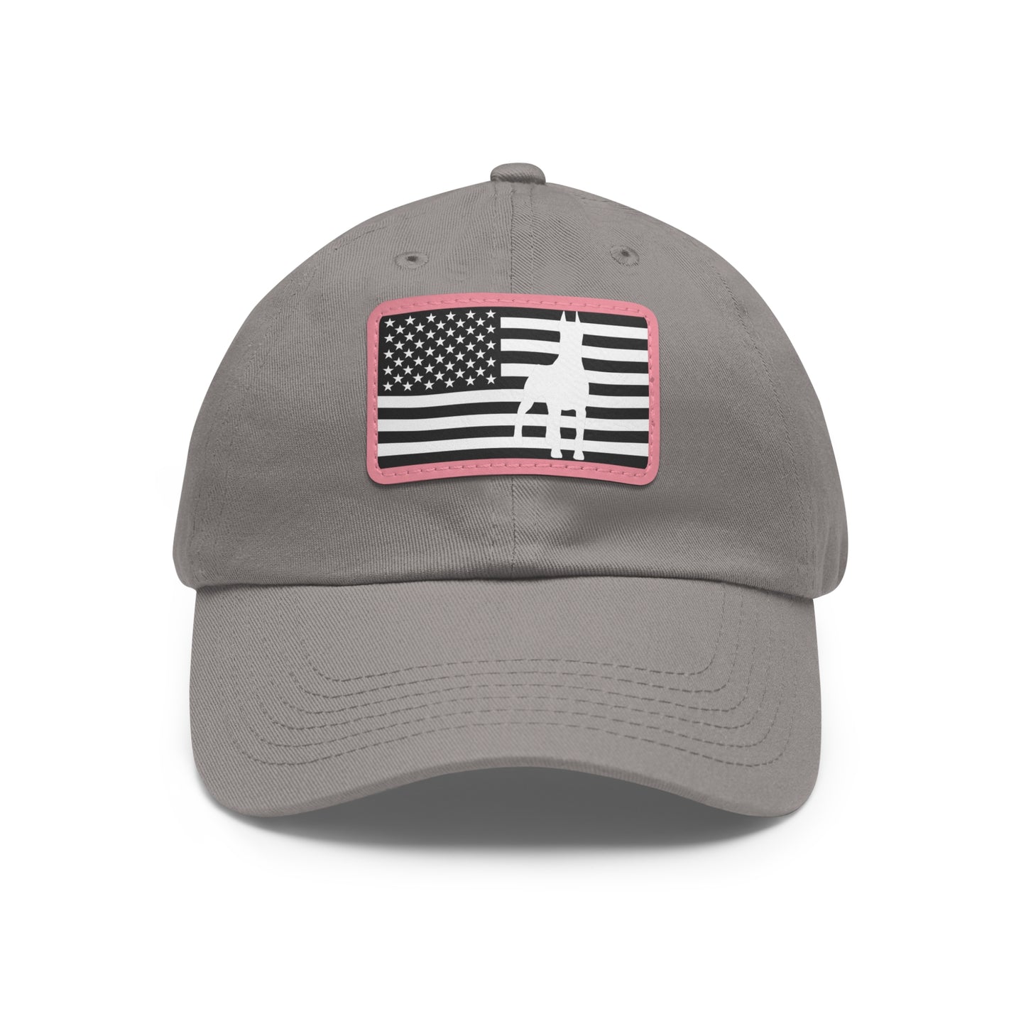 Doberman Protect 1 Dad Hat with Leather Patch (Rectangle)