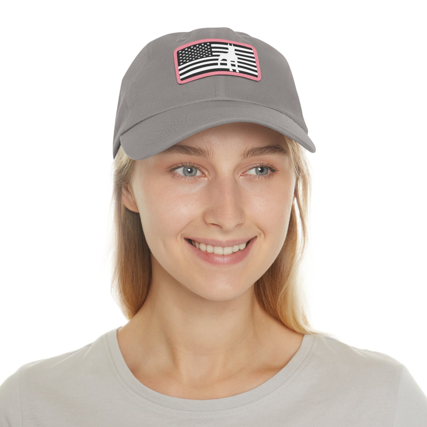 Doberman Protect 1 Dad Hat with Leather Patch (Rectangle)