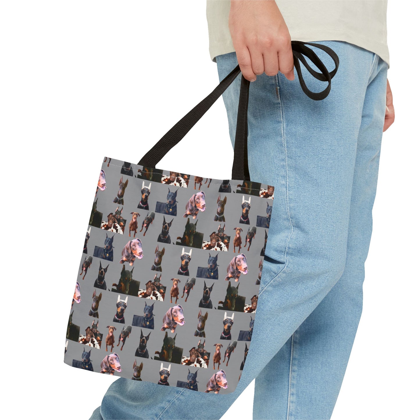 Edition 10 Doberman Model Pattern Gray Tote Bag