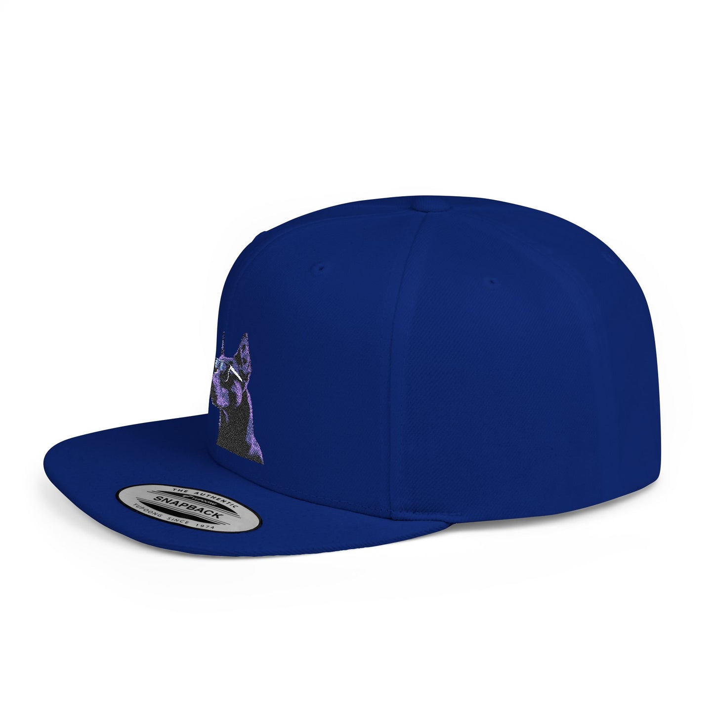 Doberman 4 Embroidered Flat Bill Snapback