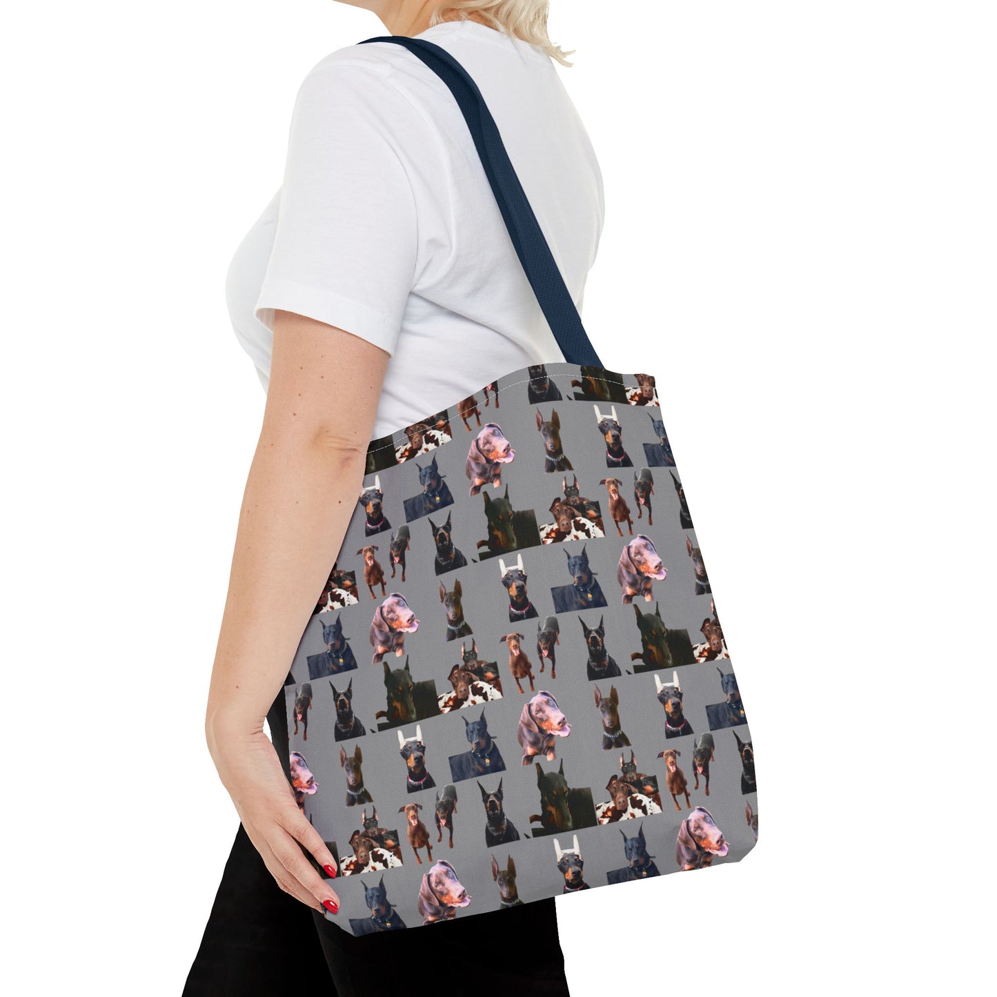 Edition 10 Doberman Model Pattern Gray Tote Bag
