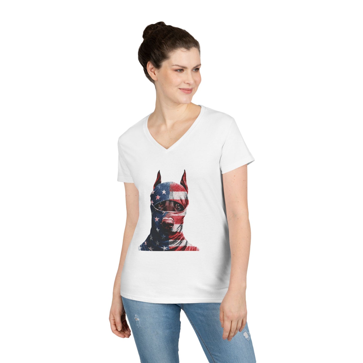 Doberman 2 V-Neck Tee Shirt for Women