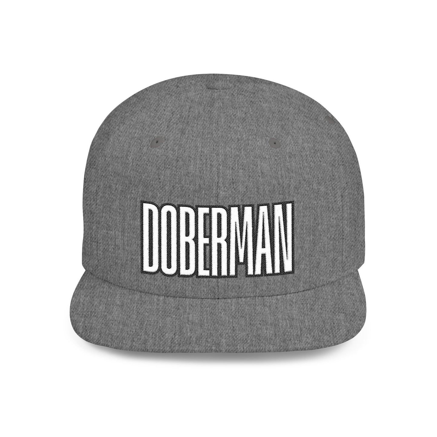 Doberman 4 Embroidered Flat Bill Snapback