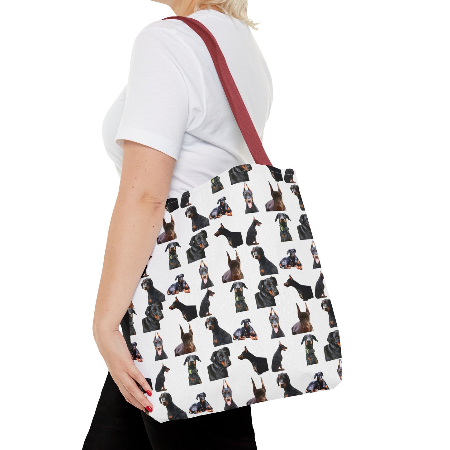 Edition 6 Doberman Model Pattern White Tote Bag