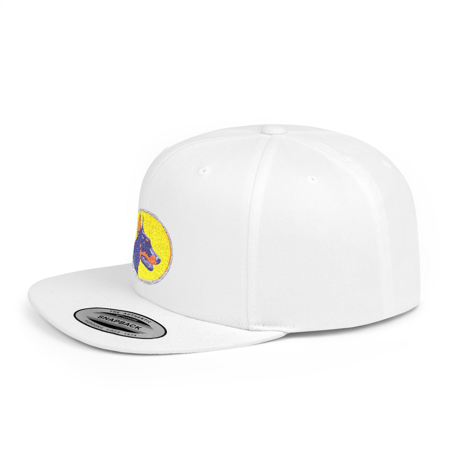 Doberman 3 Embroidered Flat Bill Snapback