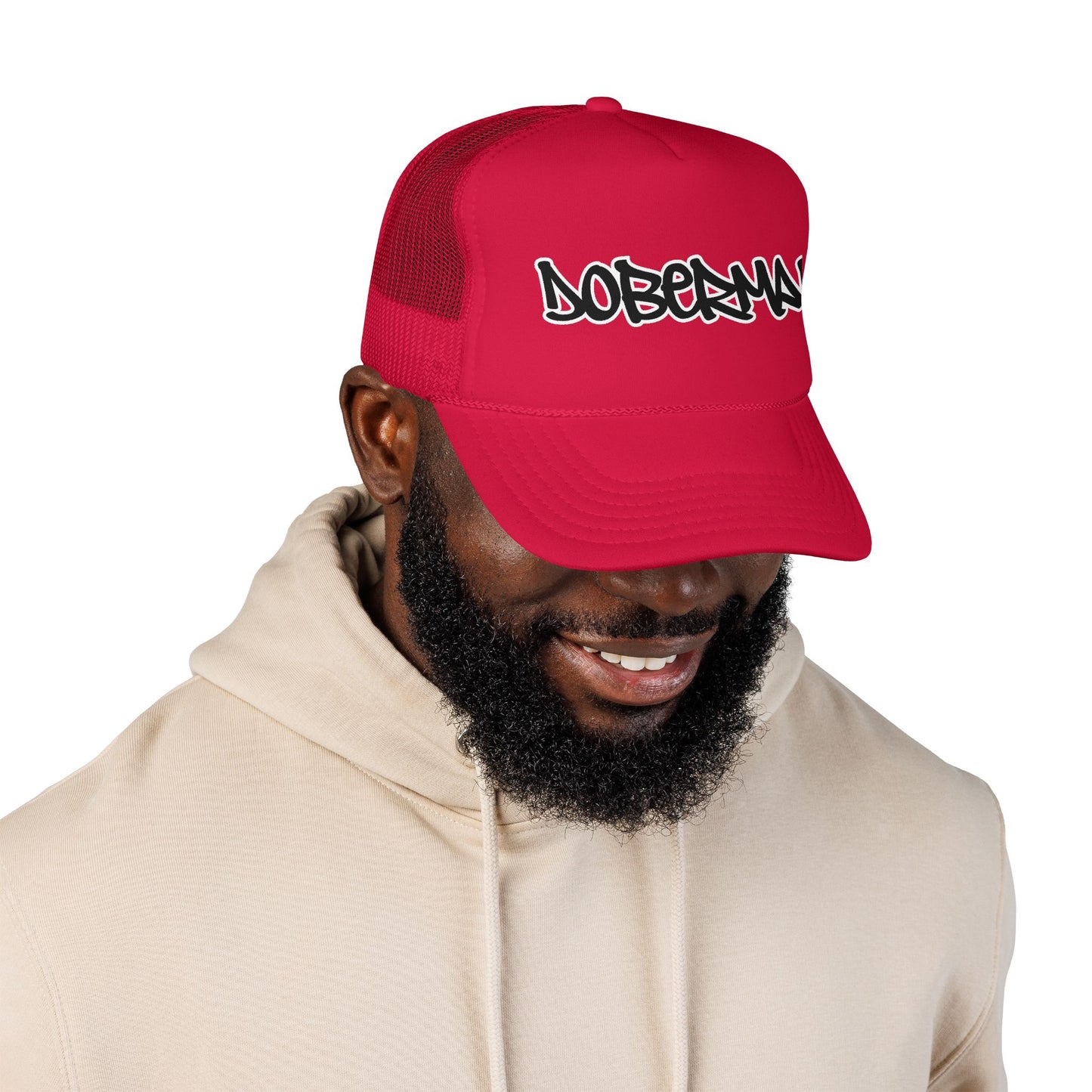 Doberman Graffiti Foam Trucker Hat Made in USA