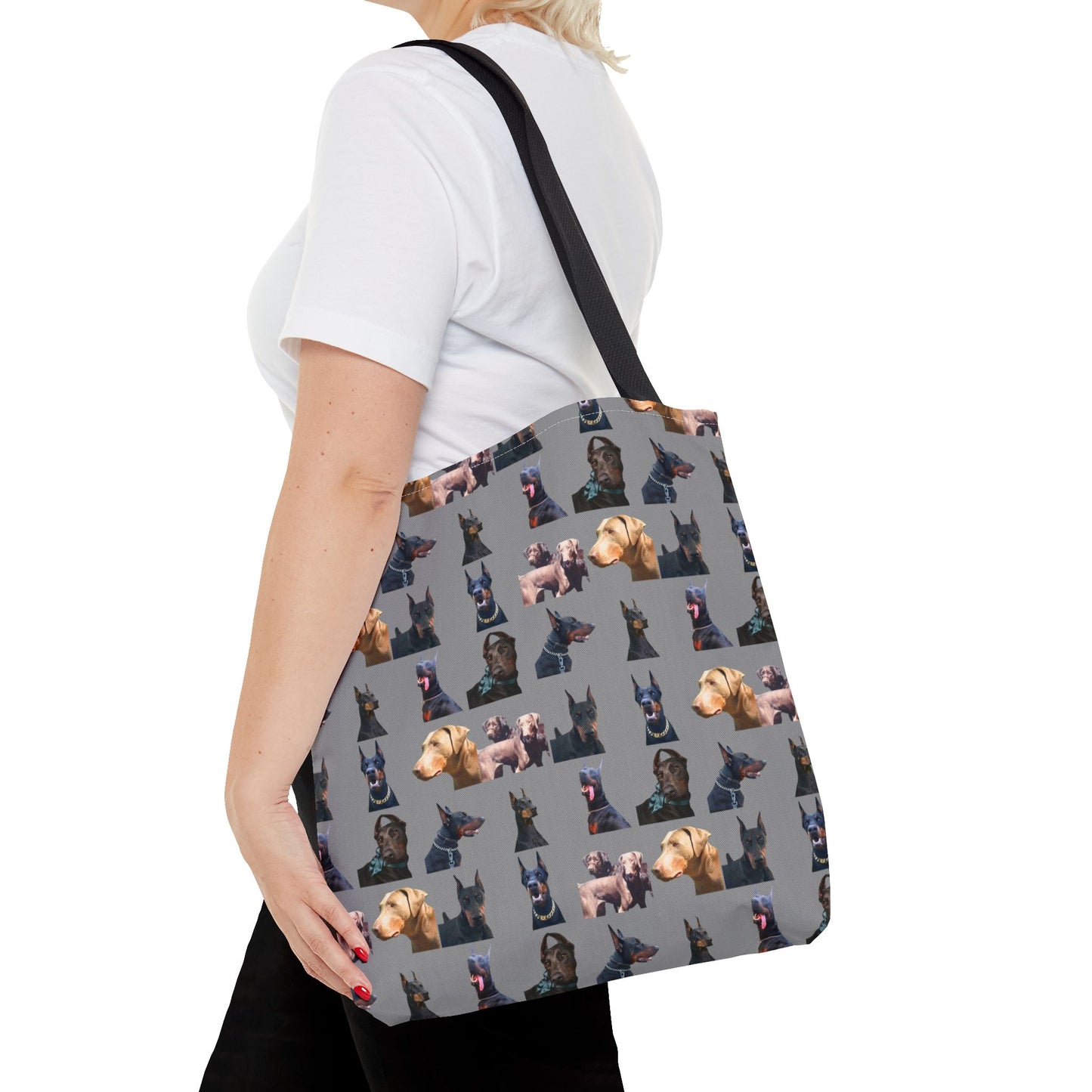 Edition 8 Doberman Model Pattern Gray Tote Bag
