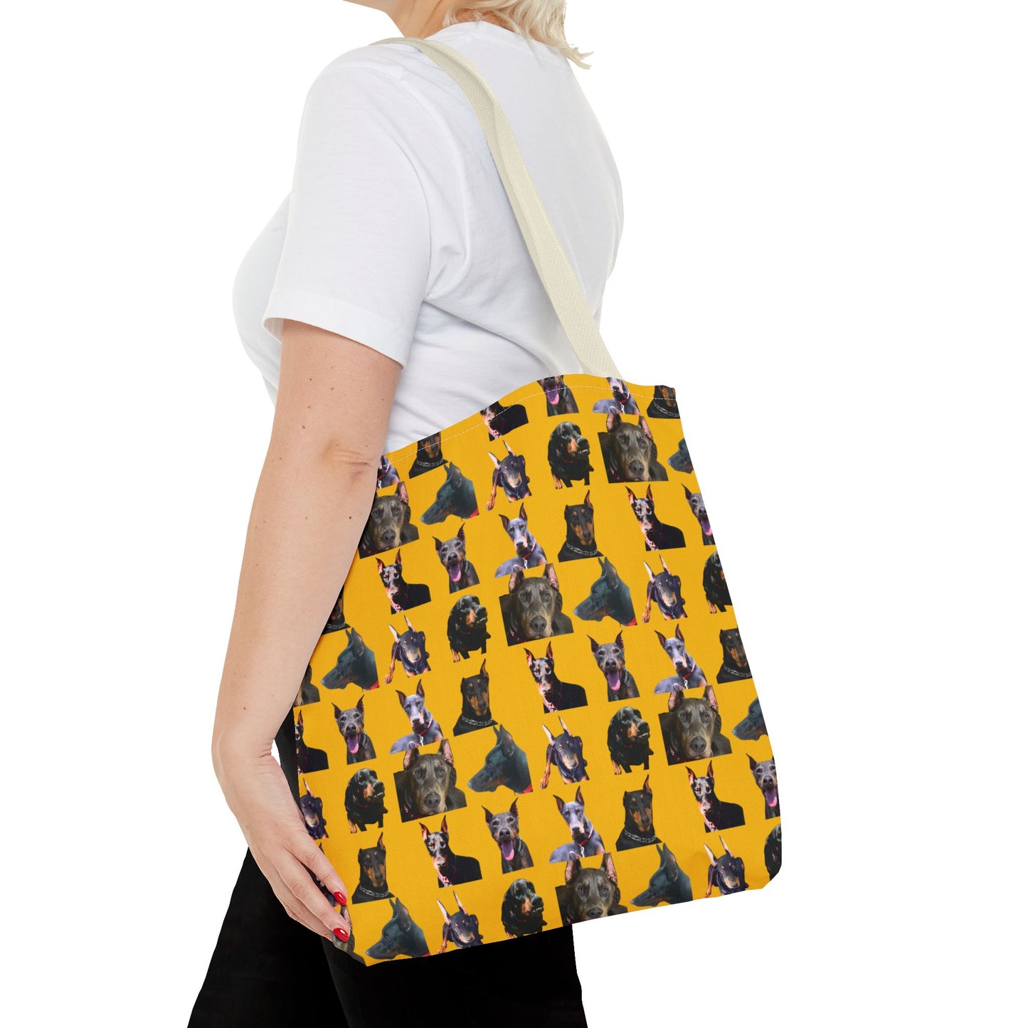 Edition 11 Doberman Model Pattern Yellow Tote Bag
