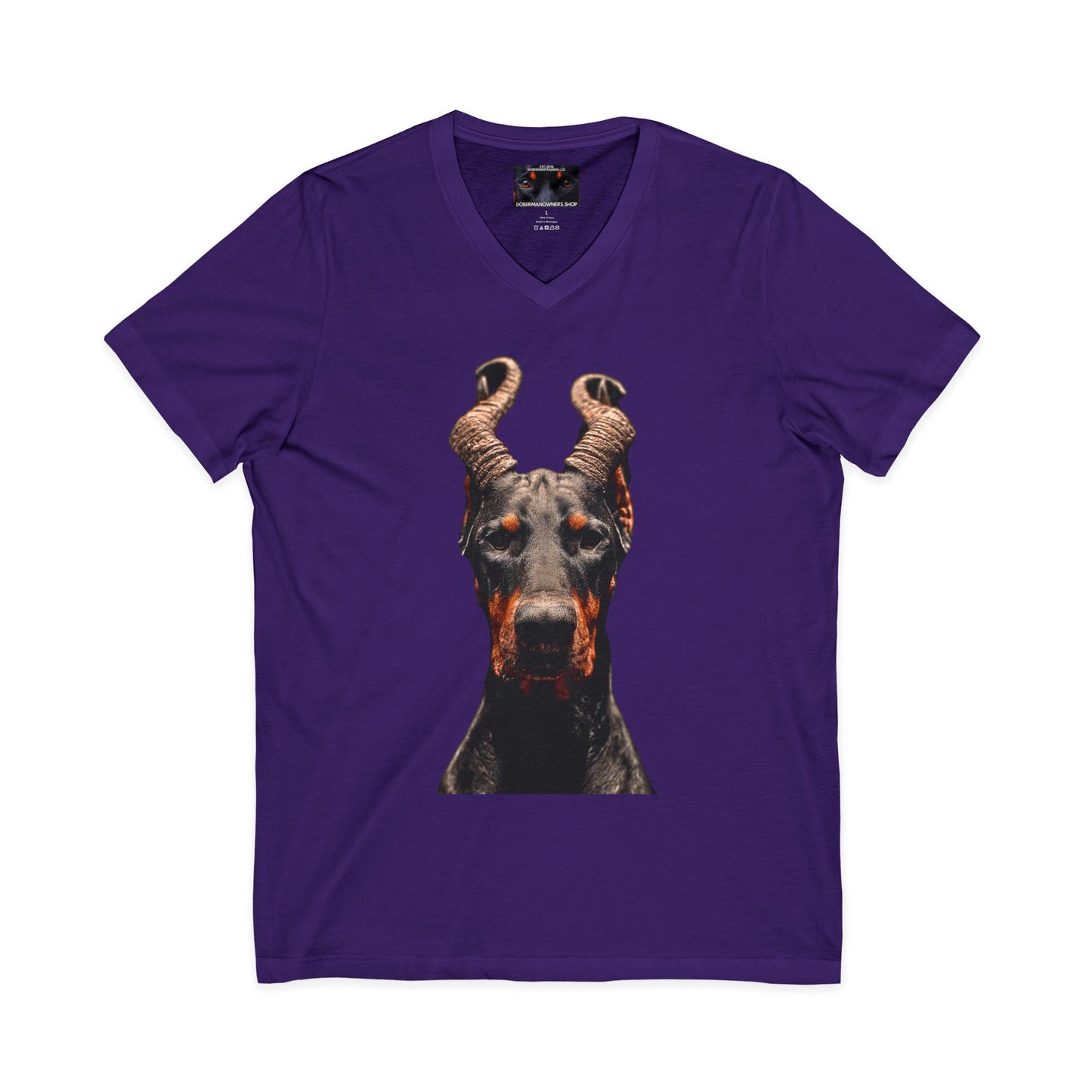 Doberman Goat 1 Private Label Unisex Jersey Short Sleeve V-Neck Tee