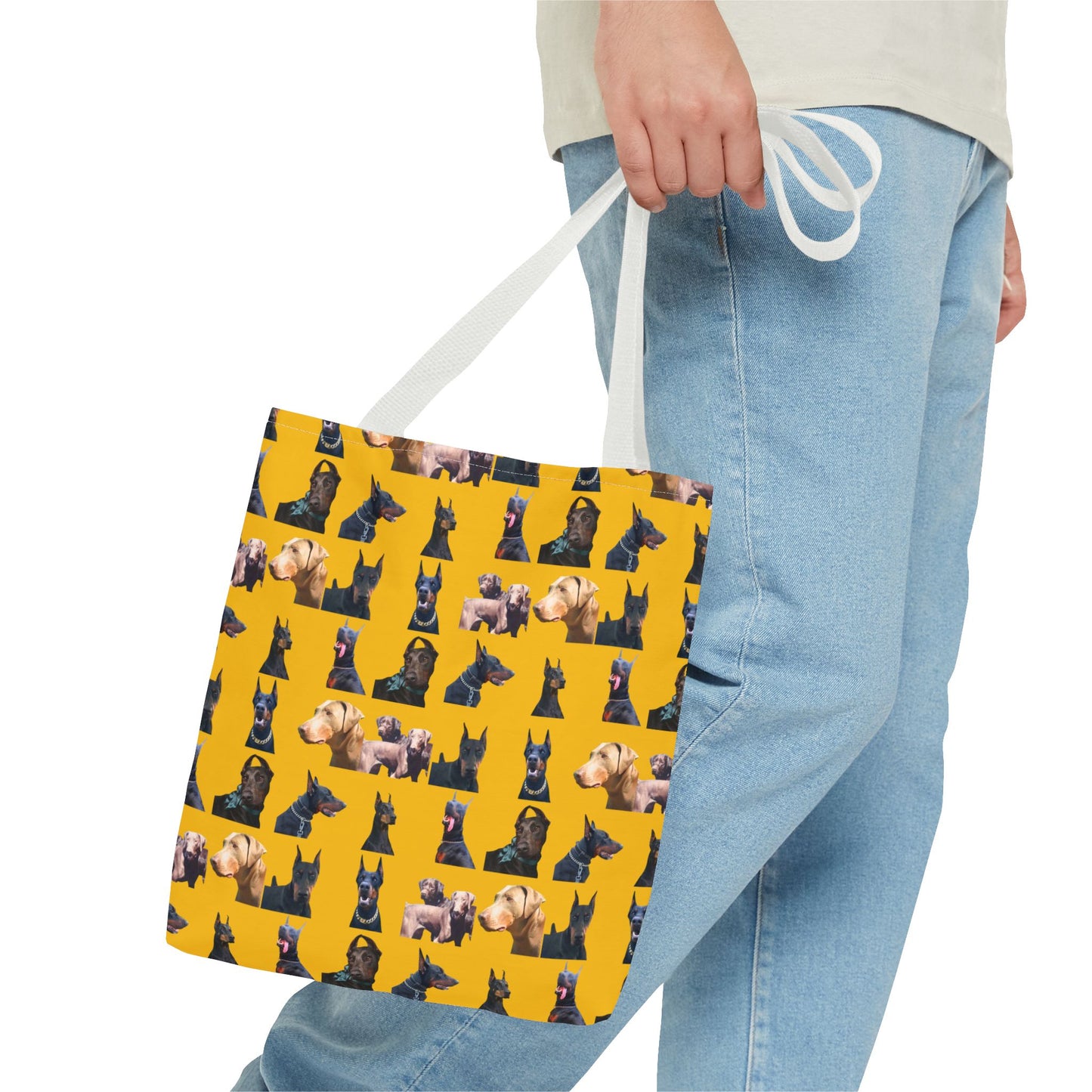 Edition 8 Doberman Model Pattern Yellow Tote Bag