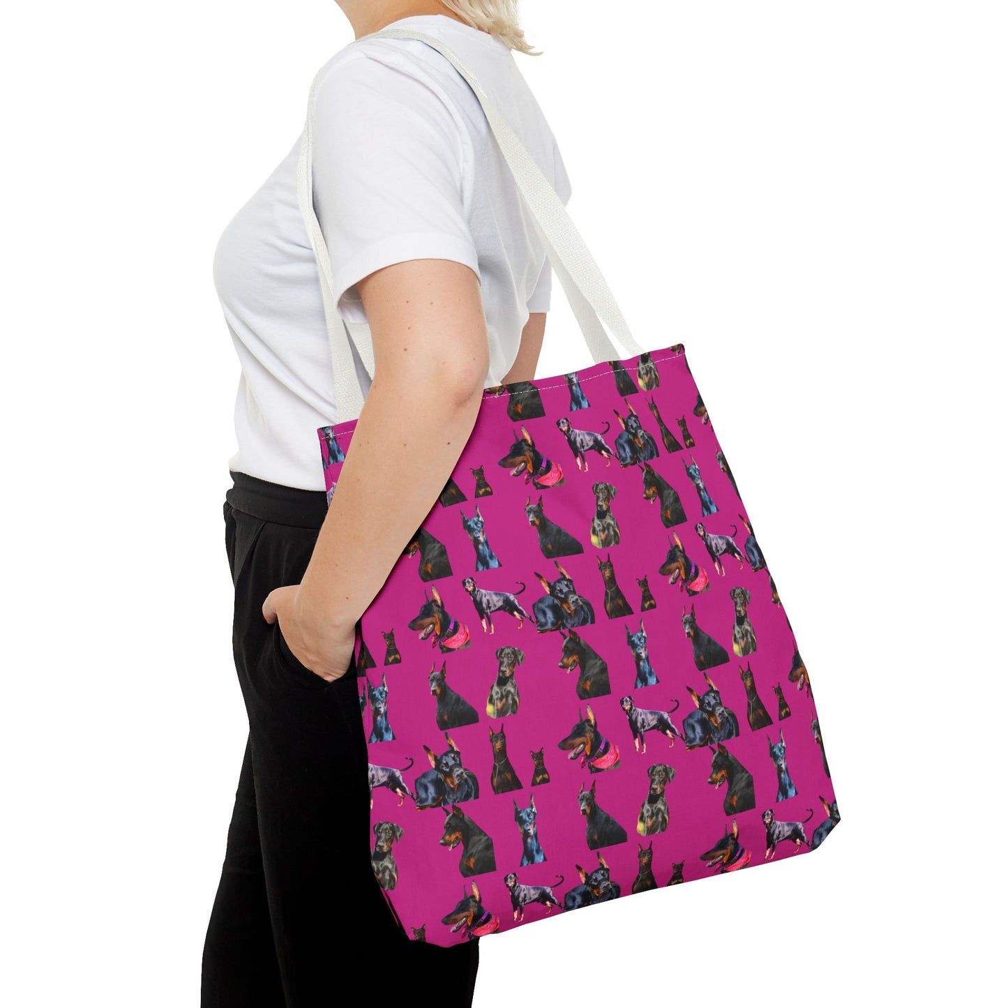 Edition 7 Doberman Model Pattern Pink Tote Bag