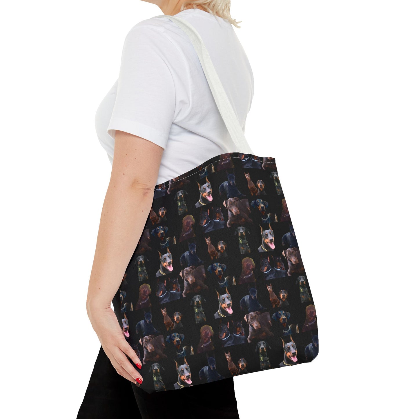 Edition 5 Doberman Model Pattern Black Tote Bag