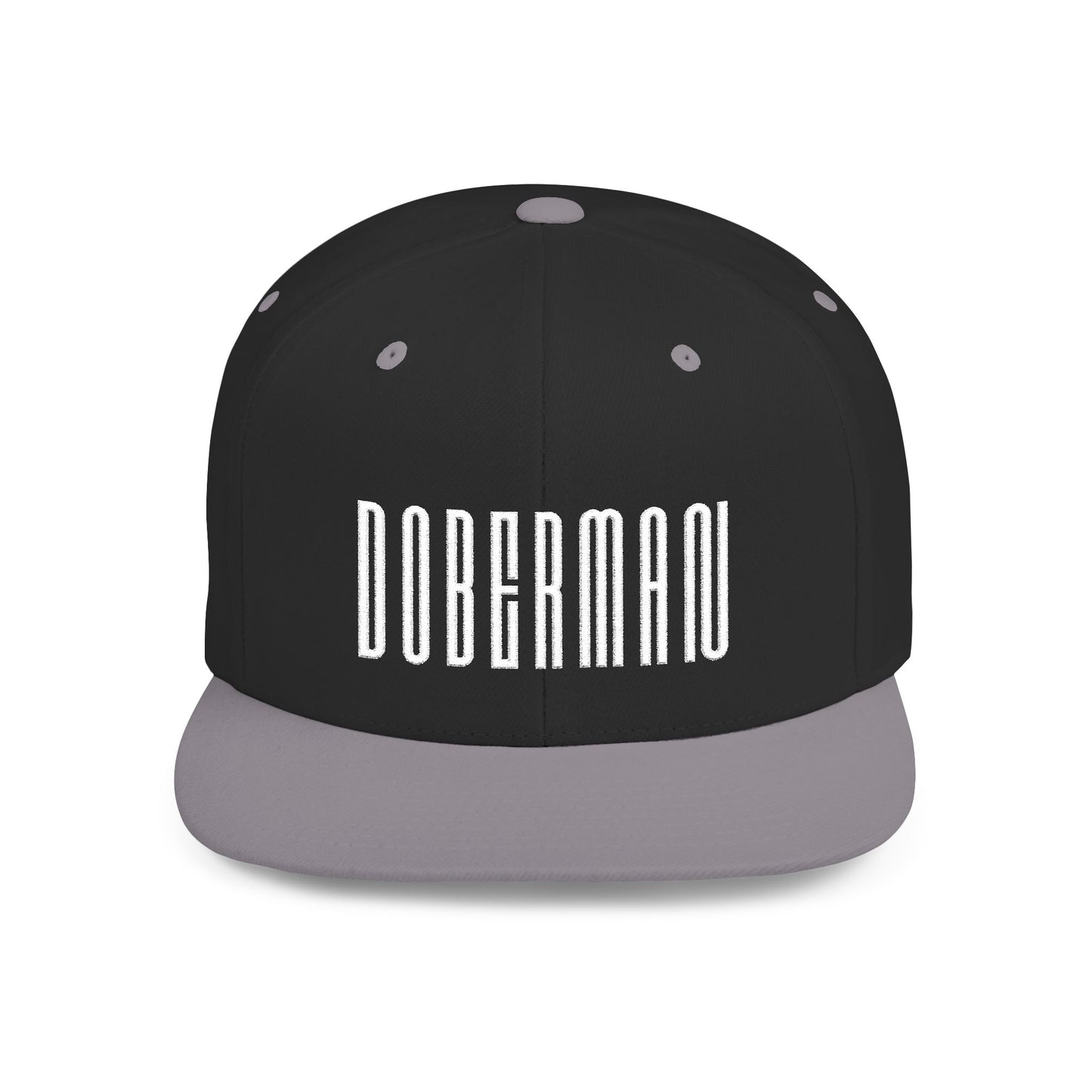 Doberman 1 Embroidered Flat Bill Snapback