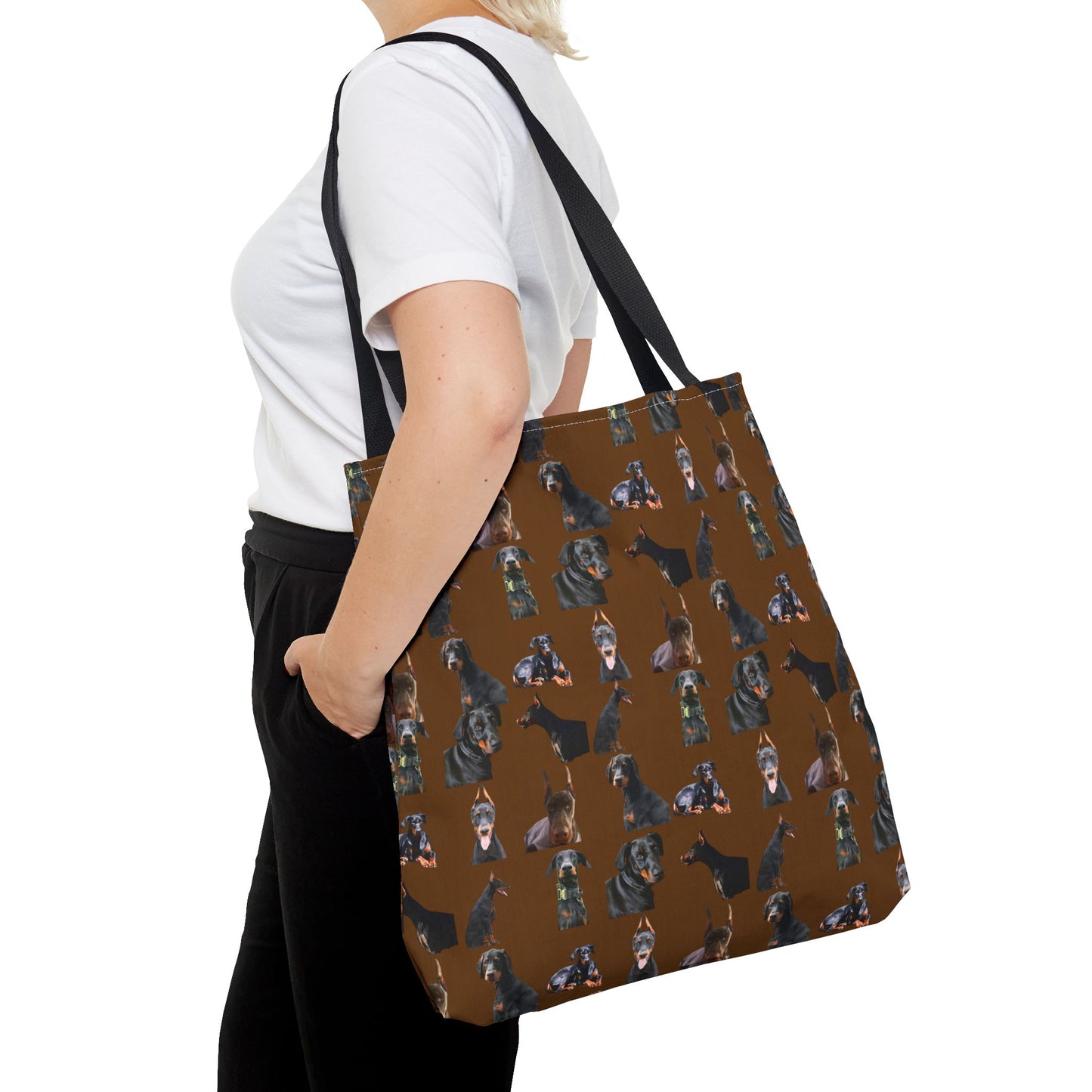 Edition 6 Doberman Model Pattern Brown Tote Bag
