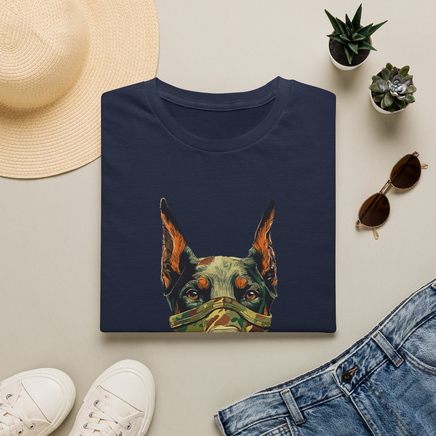 Doberman 4 Portrait T‑Shirt