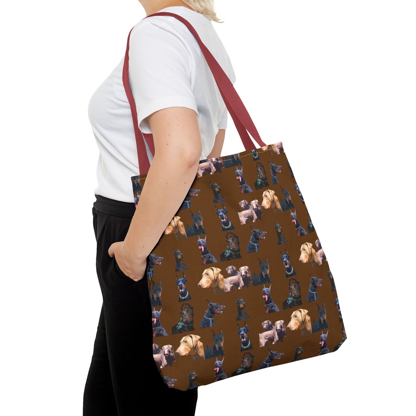 Edition 8 Doberman Model Pattern Brown Tote Bag