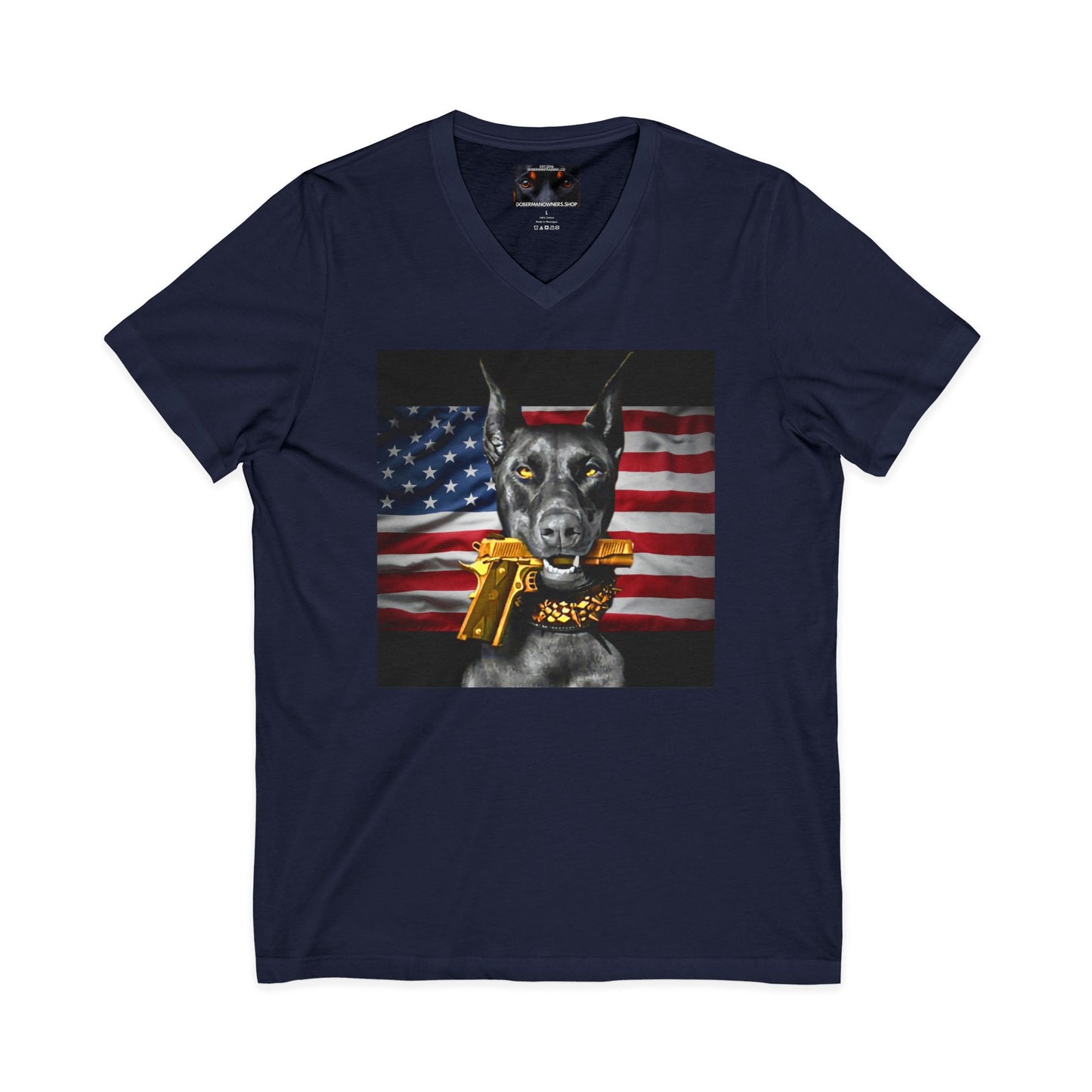 USA 2 Private Label Unisex Jersey Short Sleeve V-Neck Tee