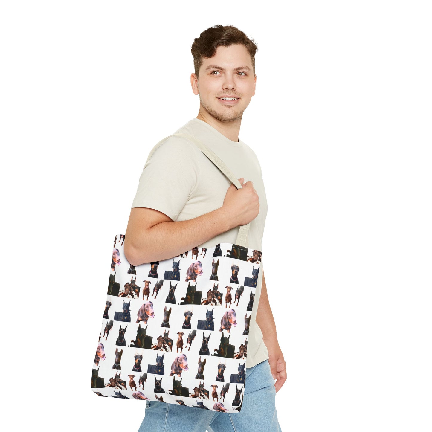 Edition 10 Doberman Model Pattern White Tote Bag