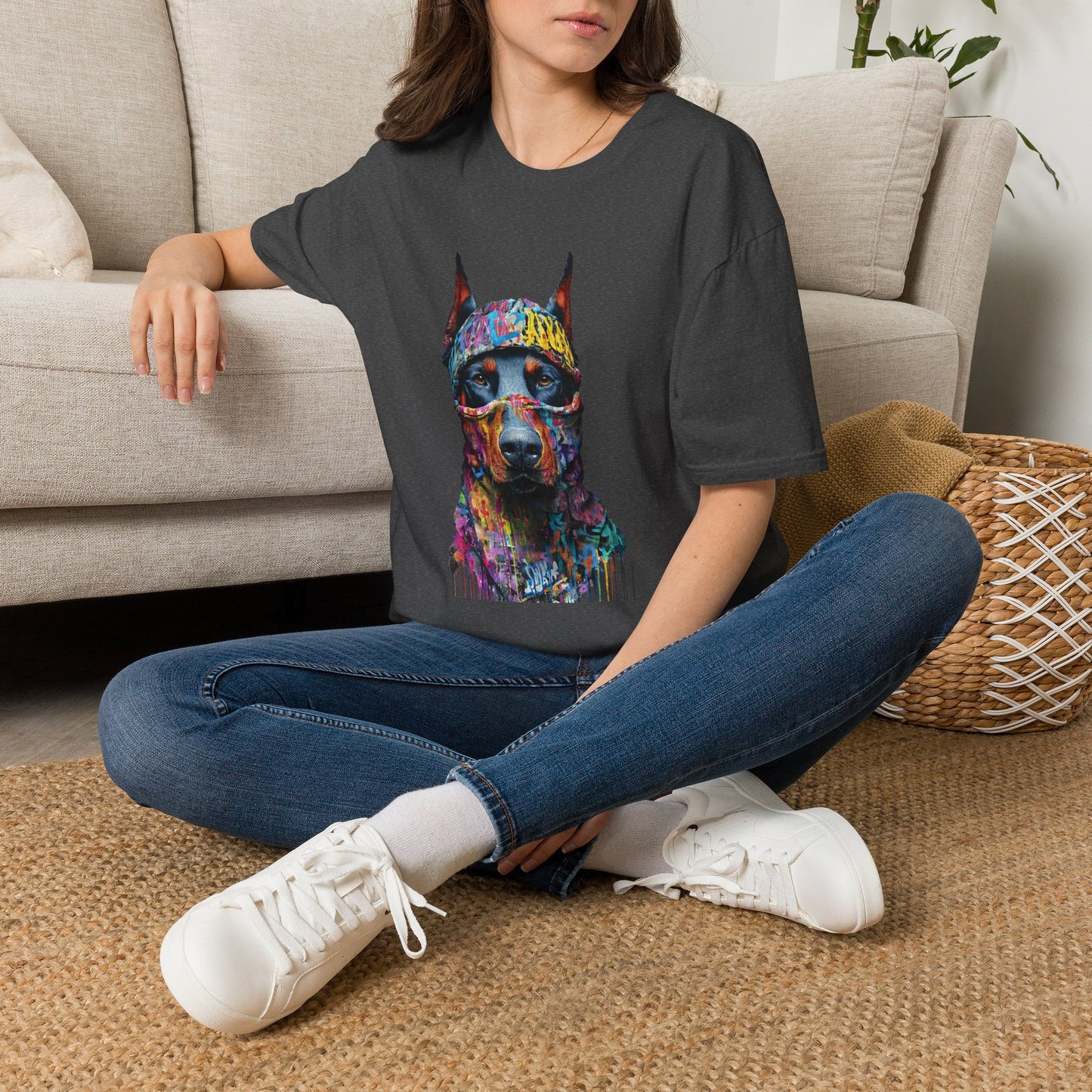 Doberman 5 Portrait T‑Shirt