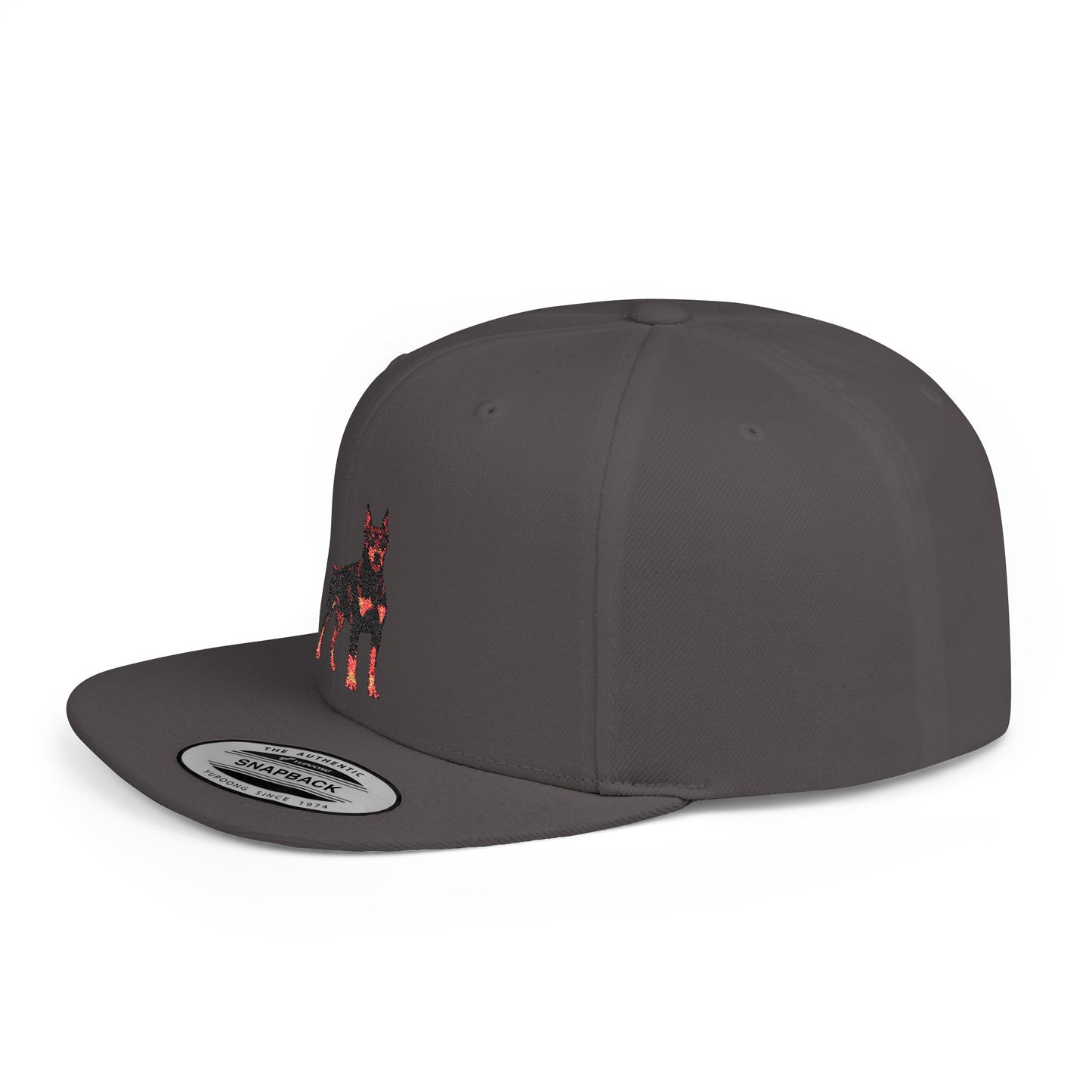 Doberman 6 Embroidered Flat Bill Snapback