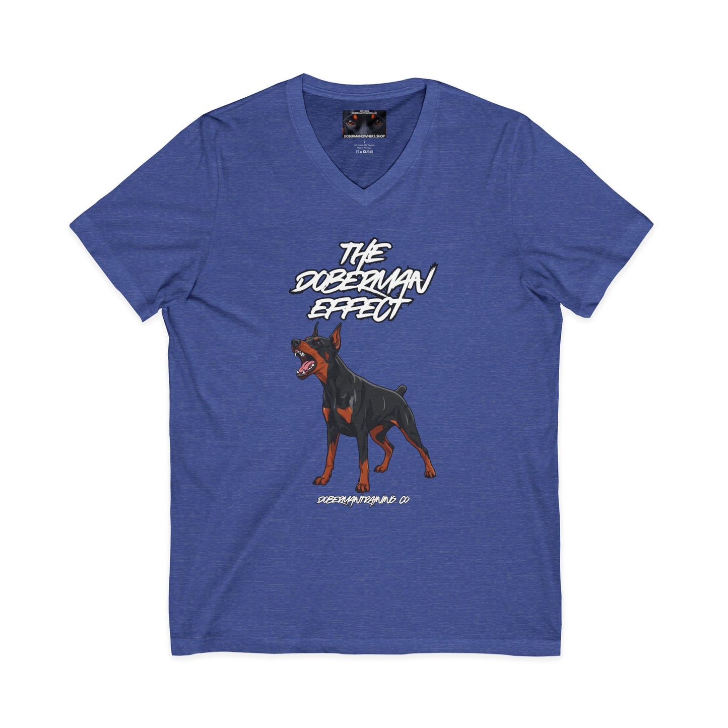 Doberman Effect 1 Private Label Unisex Jersey Short Sleeve V-Neck Tee
