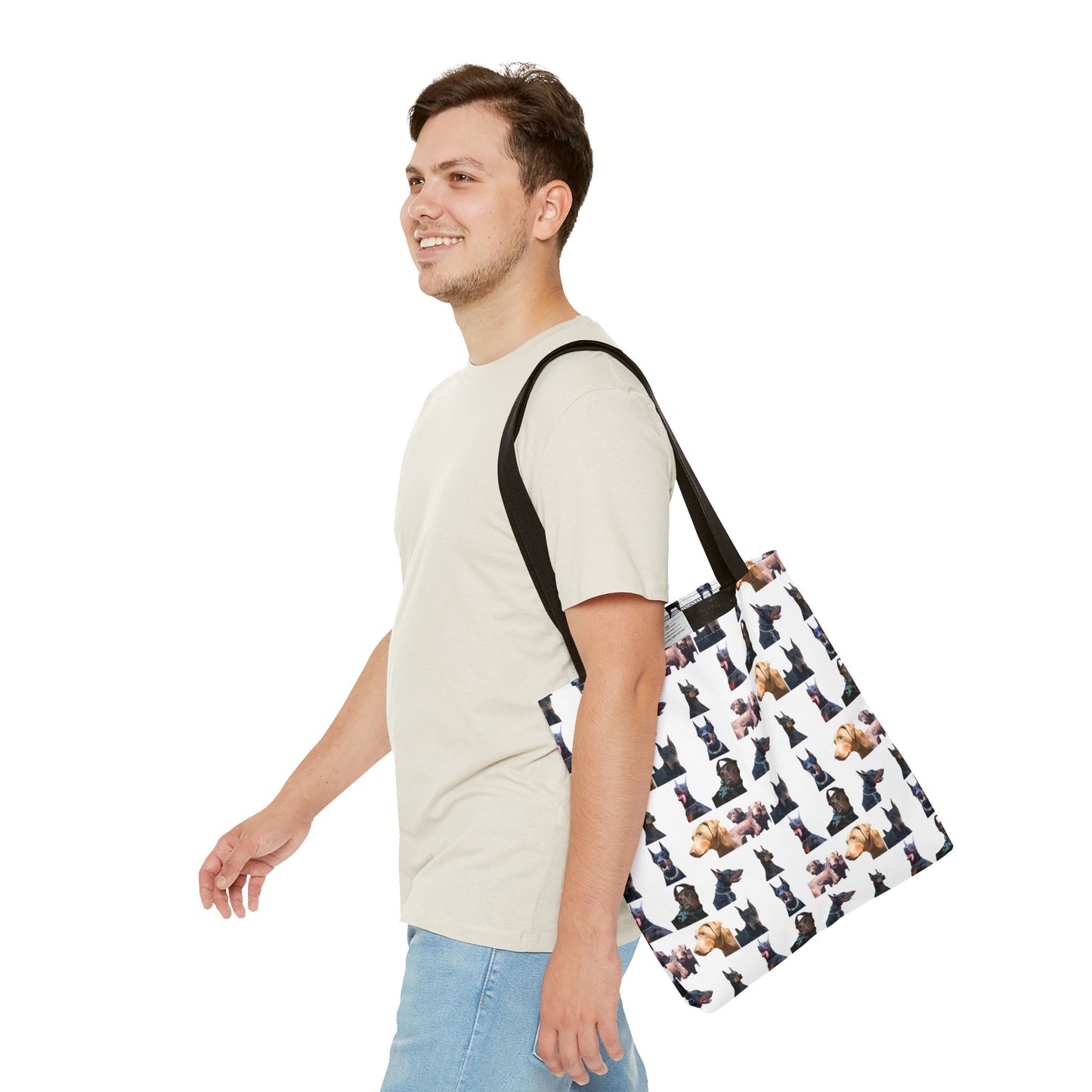 Edition 8 Doberman Model Pattern White Tote Bag