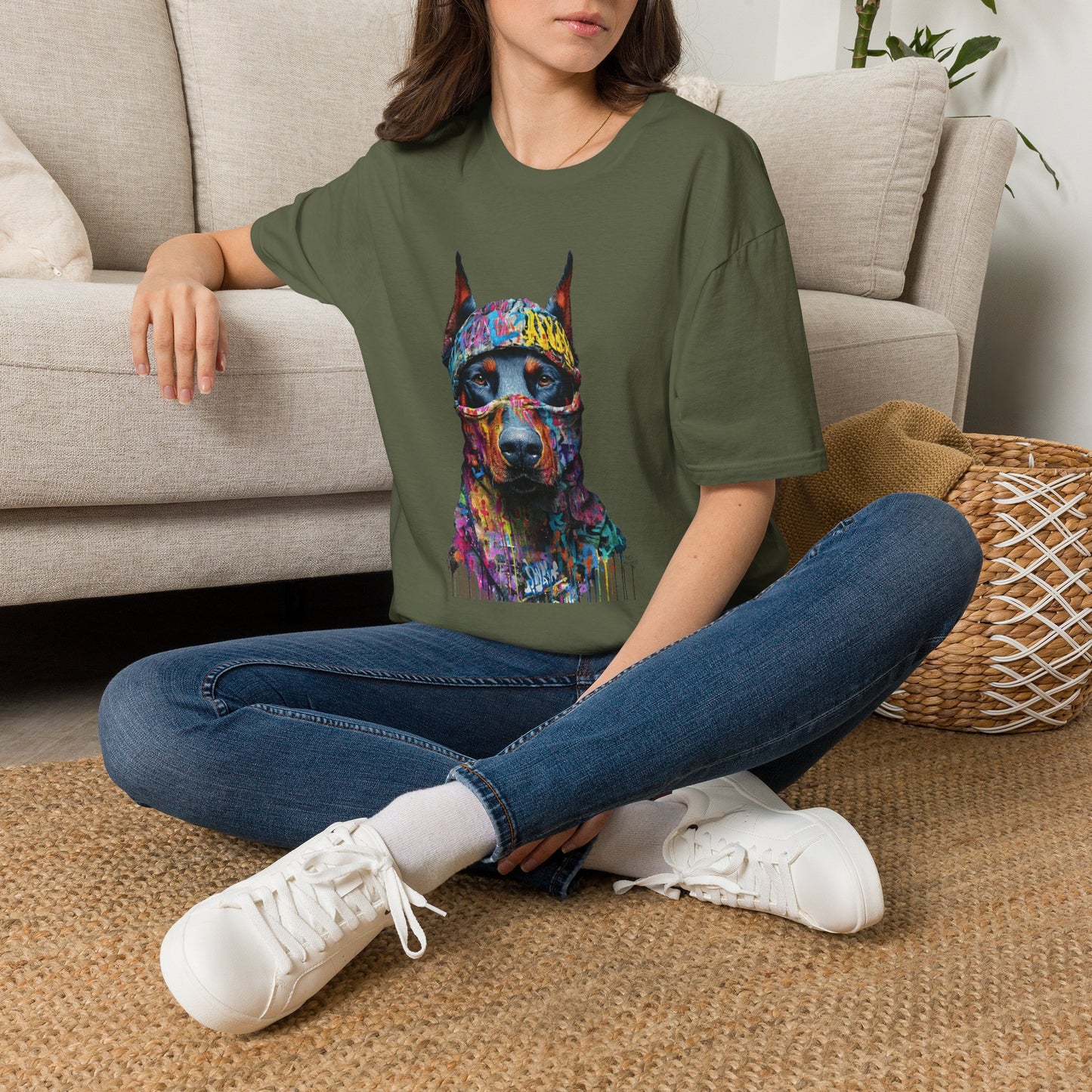 Doberman 5 Portrait T‑Shirt