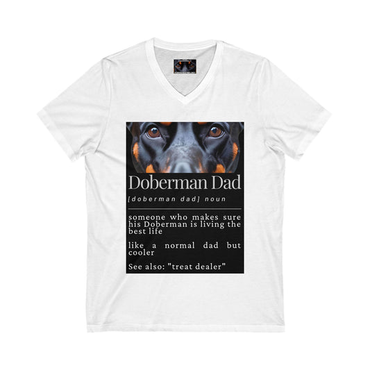 Doberman Dad S1  Private Label Unisex Jersey Short Sleeve V-Neck Tee