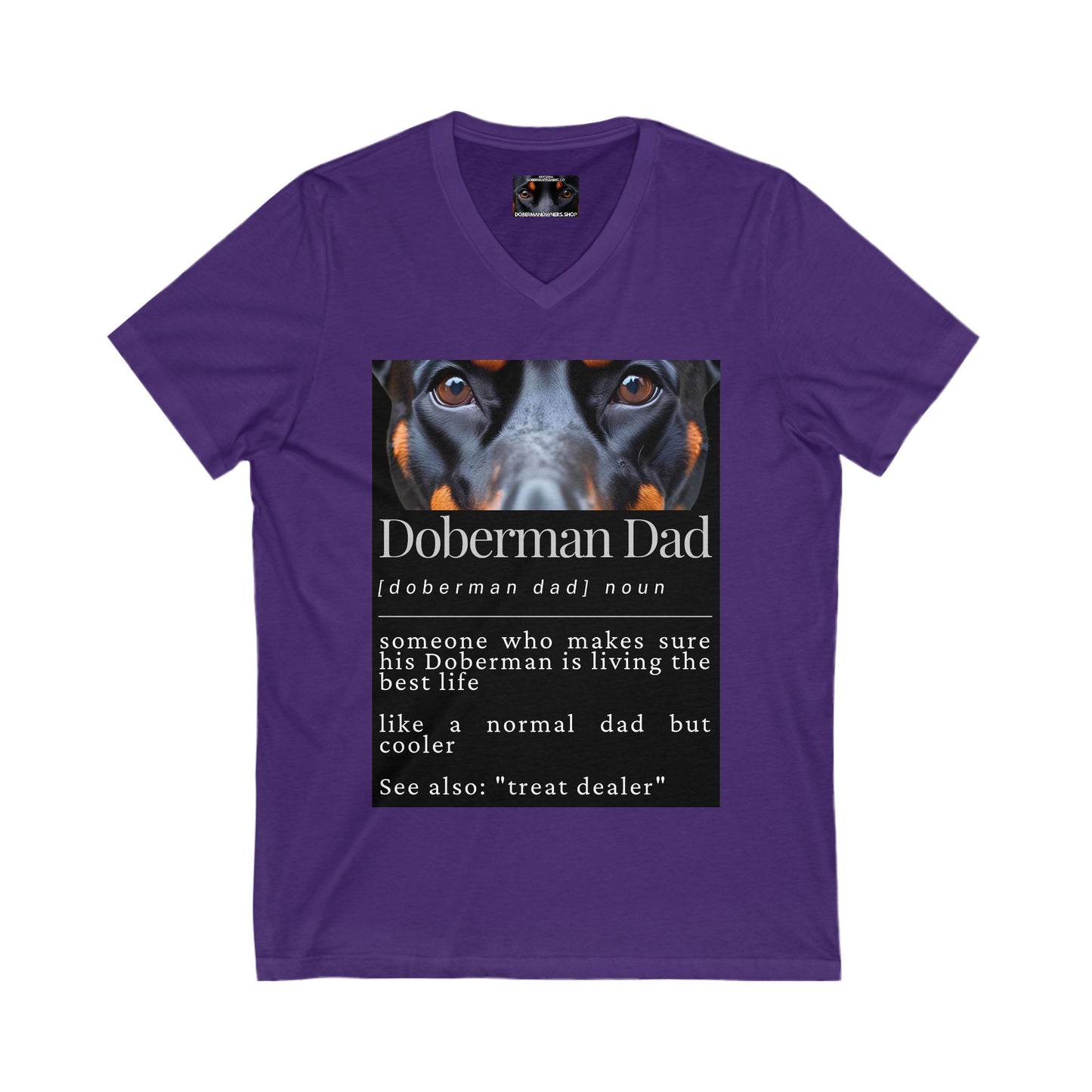 Doberman Dad S1  Private Label Unisex Jersey Short Sleeve V-Neck Tee
