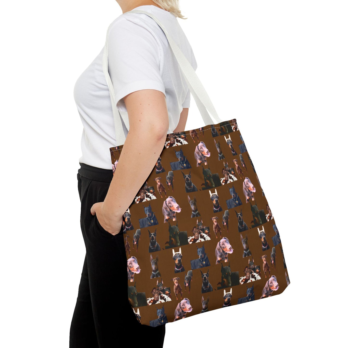 Edition 10 Doberman Model Pattern Brown Tote Bag