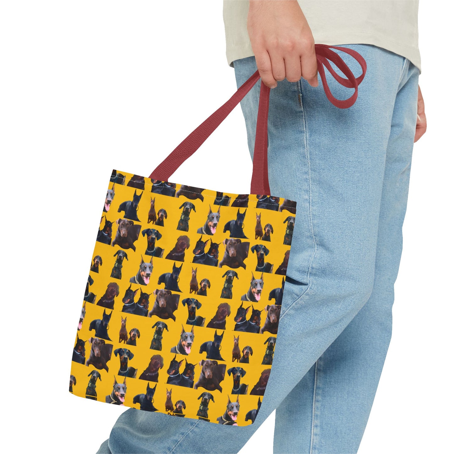 Edition 5 Doberman Model Pattern Yellow Tote Bag
