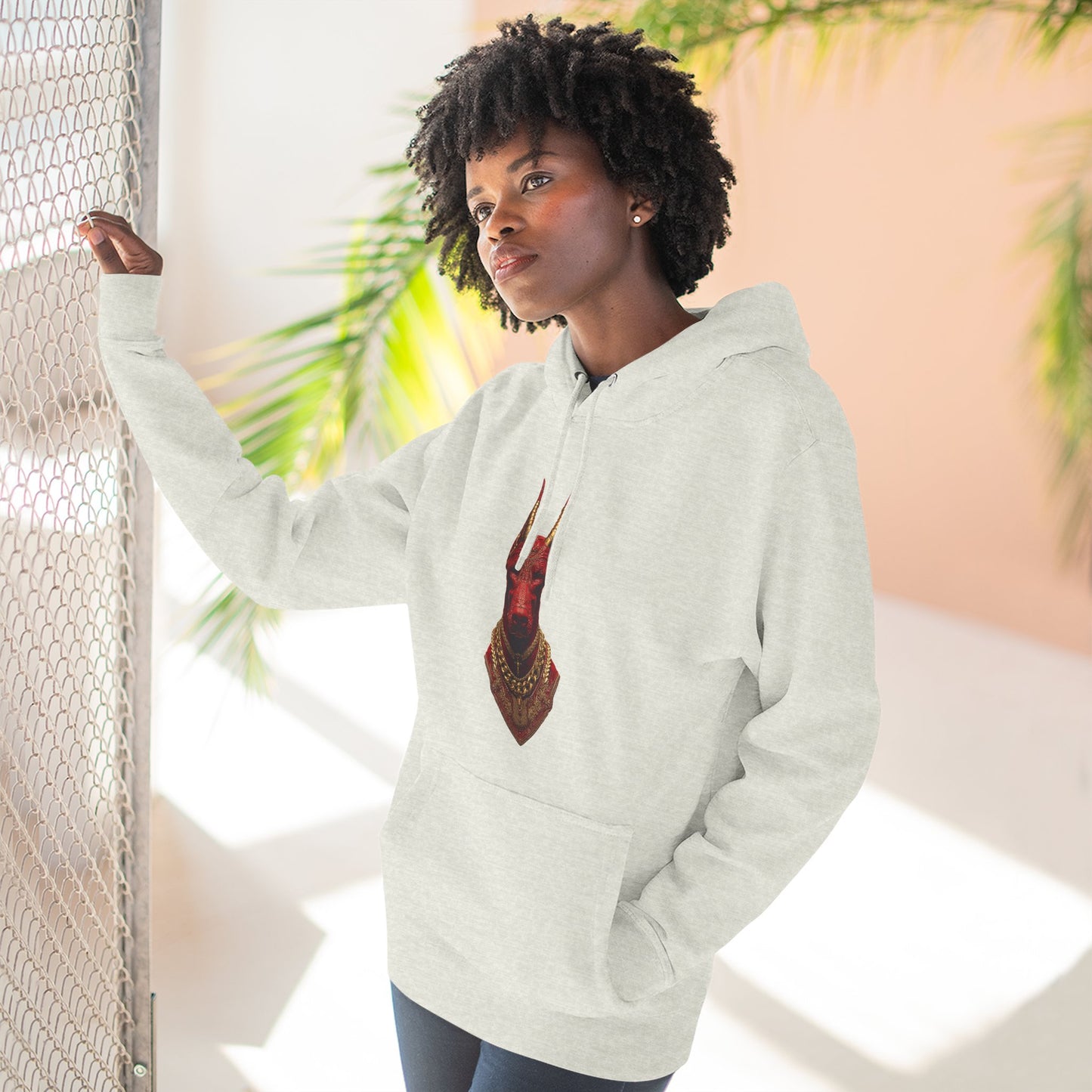 Doberman Goat 3 Fleece Hoodie