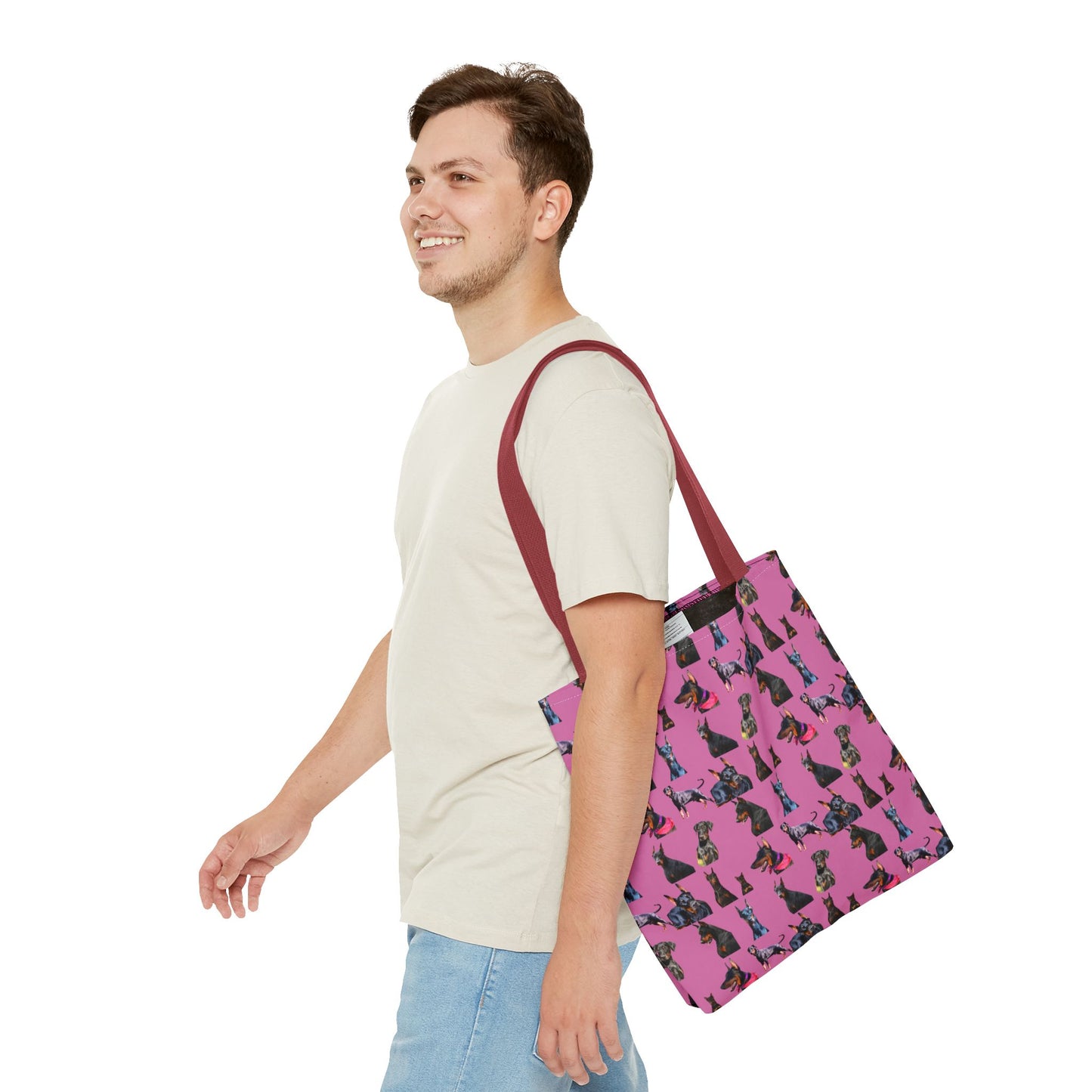Edition 7 Doberman Model Pattern Light Pink Tote Bag