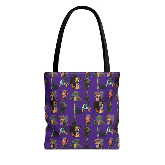 Edition 3 Doberman Model Pattern Purple Tote Bag
