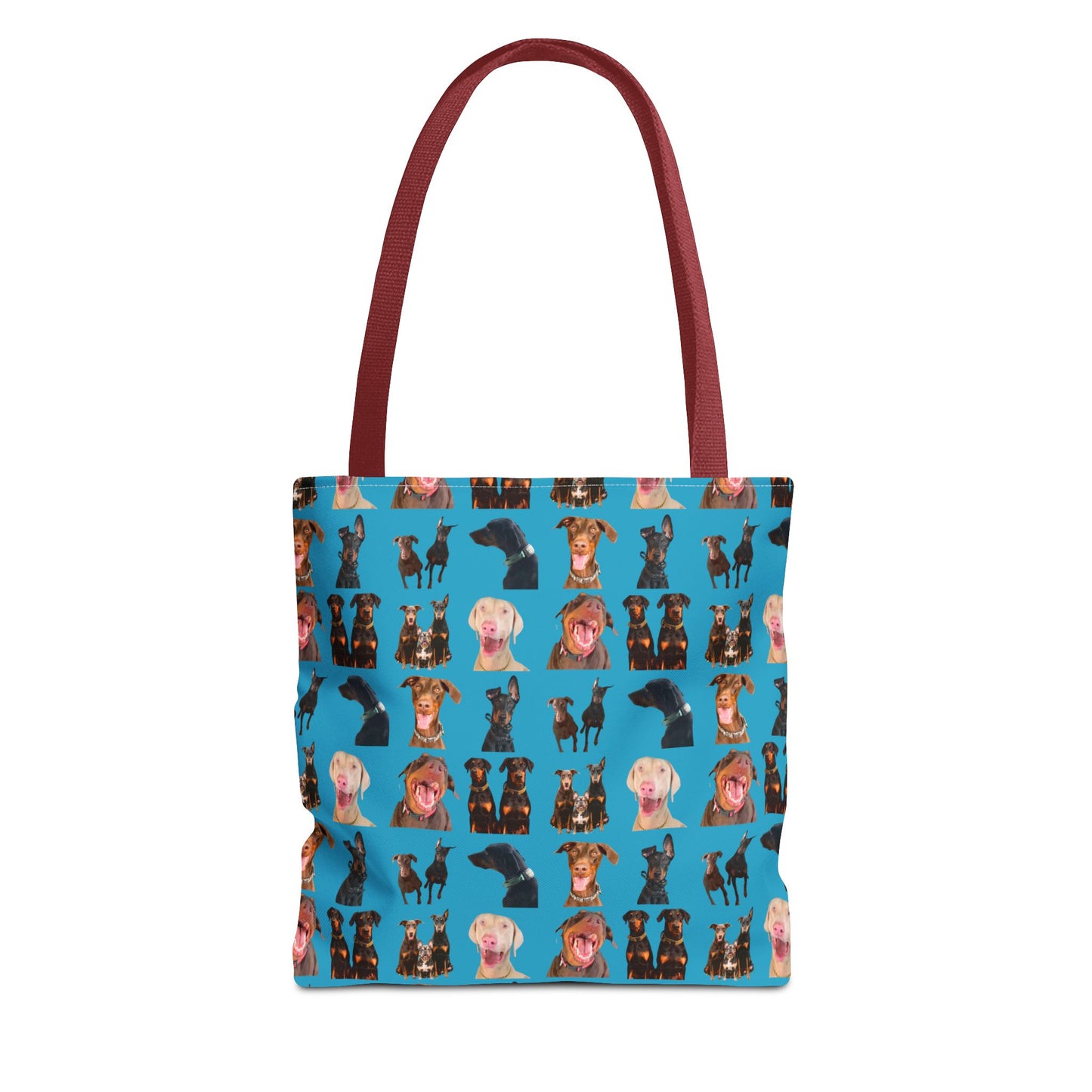 Edition 9 Doberman Model Pattern Turquoise Tote Bag